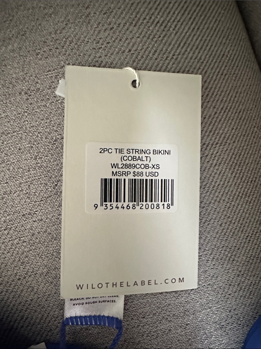 Wilo Cobalt Blue String Bikini Set - NWT- size XS - Picture 2 of 6